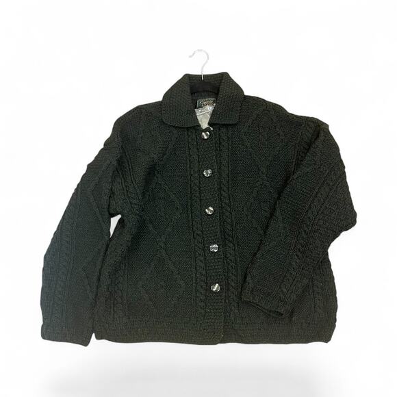 NWT Carraig Donn Irish Wool Knit Cardigan Sweater Green Medium - Picture 1 of 9